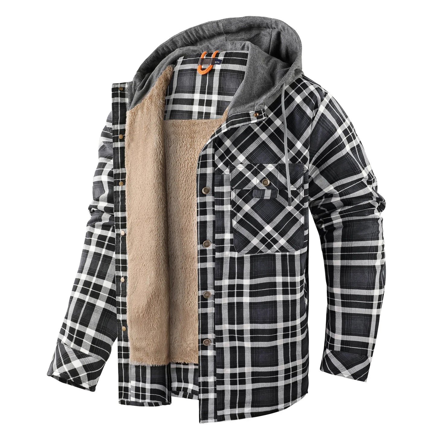 Variant image for Unisex Rutiga Skjortajacka Hållbar Tyg för Hösten-1