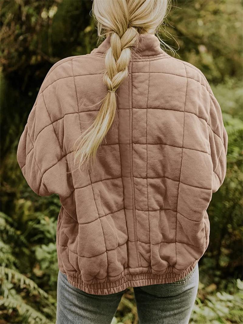 Dams Lång Vinterjacka Trendig Polyester Värmeisolerande-6