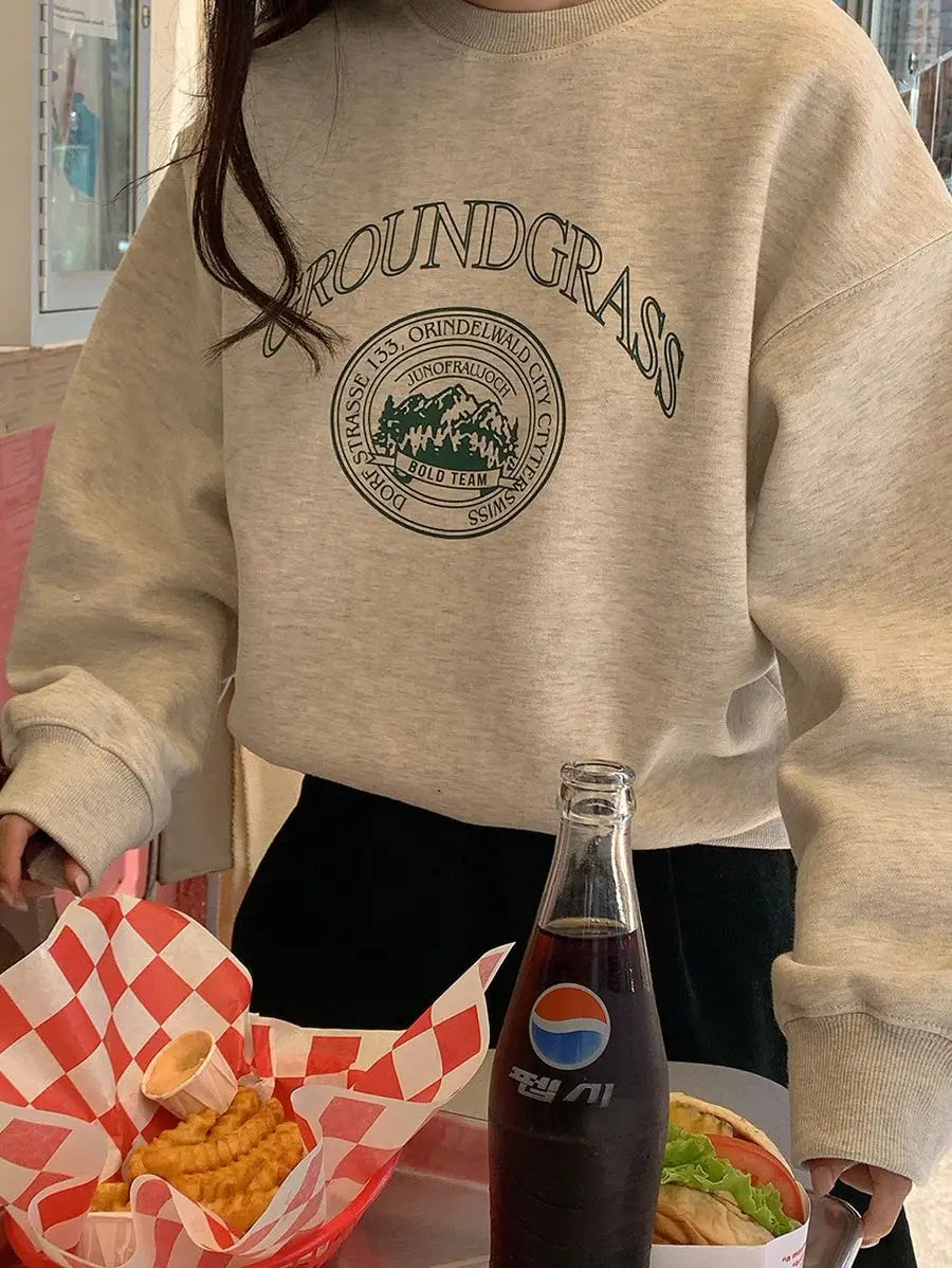 Dam Tröja Vintage Stil Mjuk Material-2