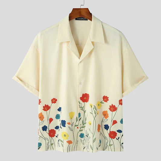 Dam Blommig Topp Av Mjuk Polyester Avslappnad Passform 1