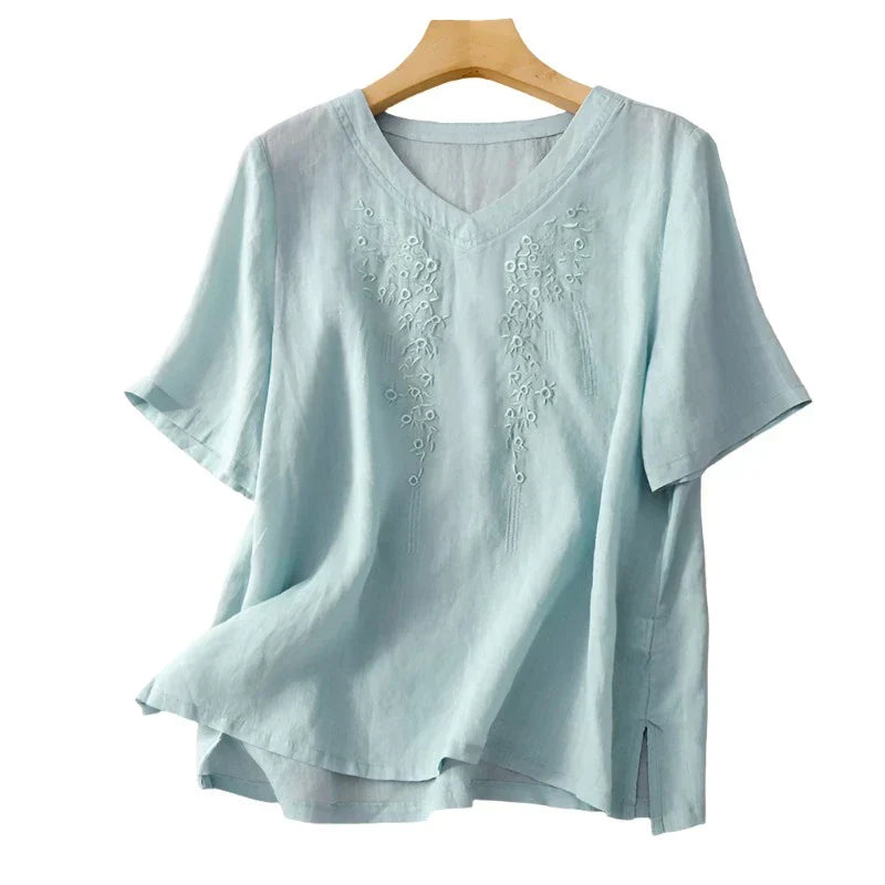 Variant image for Dam Linneskjorta Broderad Lätt Material-19