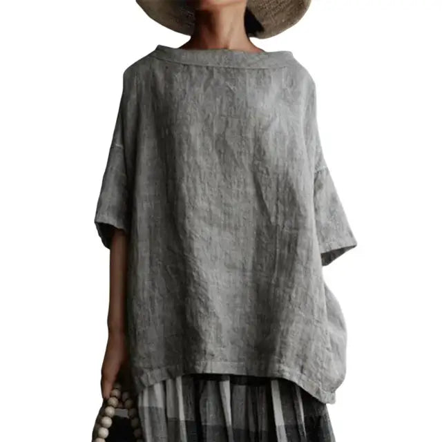 Kvinnors Skjorta Enkel Design 100% Bomull-4