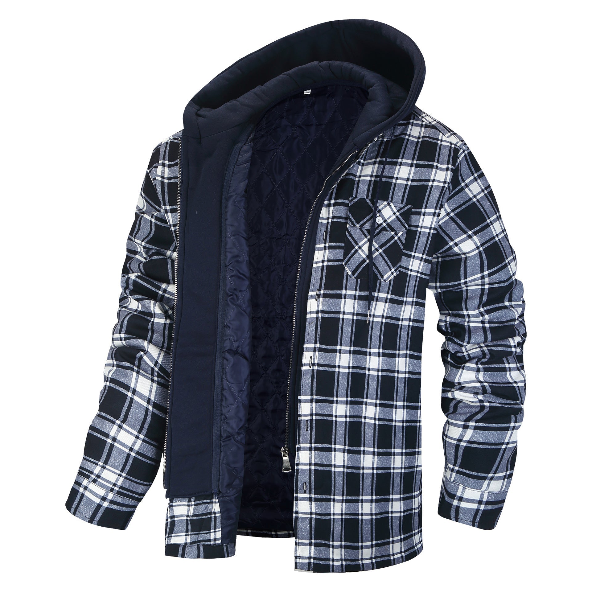 Herrjacka med Huva i Bomullsblandning Elegant Casual-4