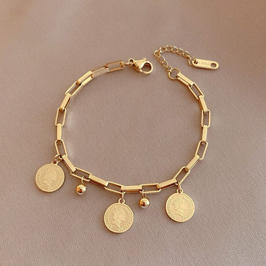 Kvinnors Armband Rund Design Rostfritt StÄl Justerbar Elegant Smycke-1