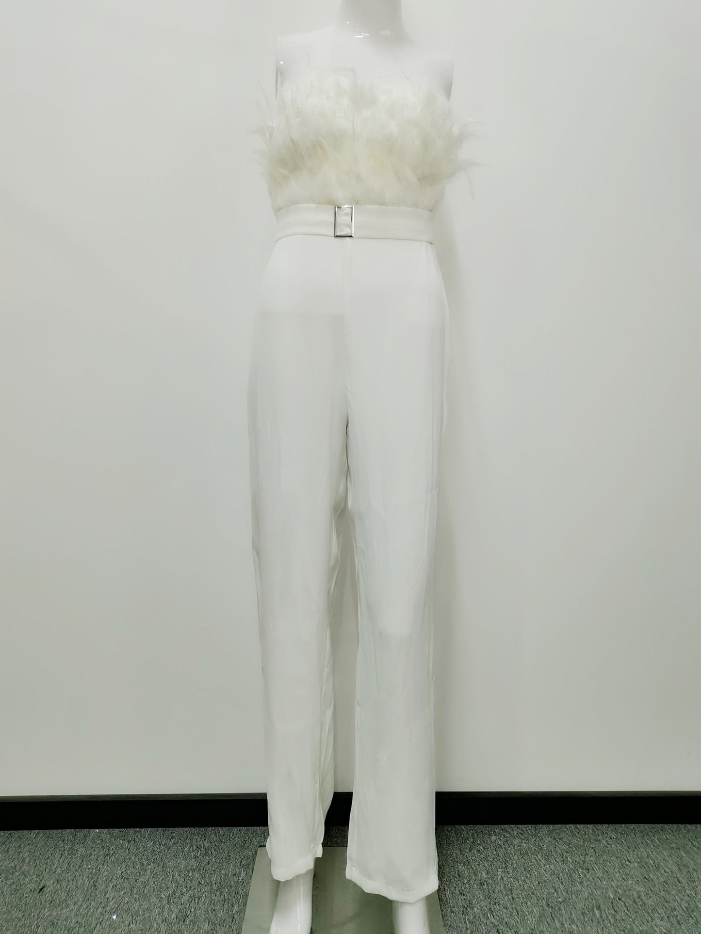 Dam Jumpsuit med Blommönster, Spaghetti Band, Fyrkantig Halsringning, Figurformande Passform i Polyester och Spandex 2