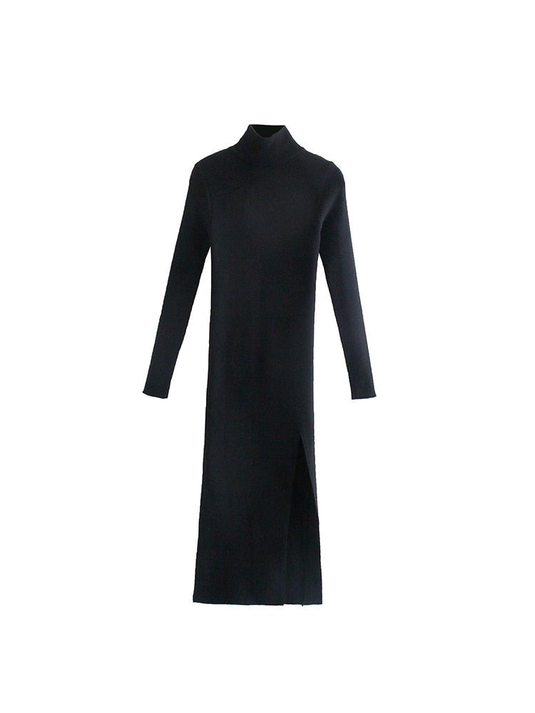 Variant image for Damklänning Midi Turtleneck Figurnära Polyester-1