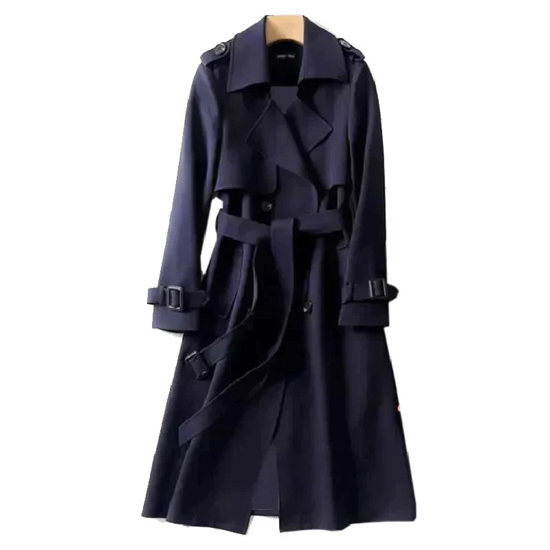 Dam Trenchcoat Kort Klassisk Design Lätt Material-6