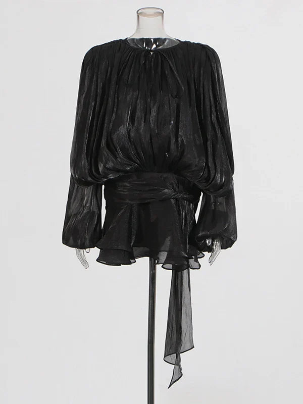 Variant image for Dam Miniklänning Draperad Polyester för Vardags och Fest-5