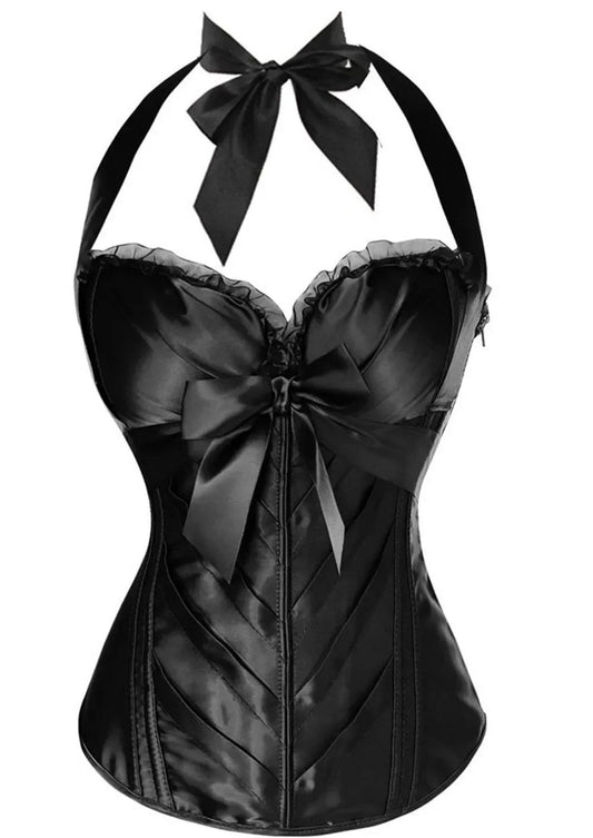 Dam Bustier Gotisk Monokrom Polyester Spandex-1