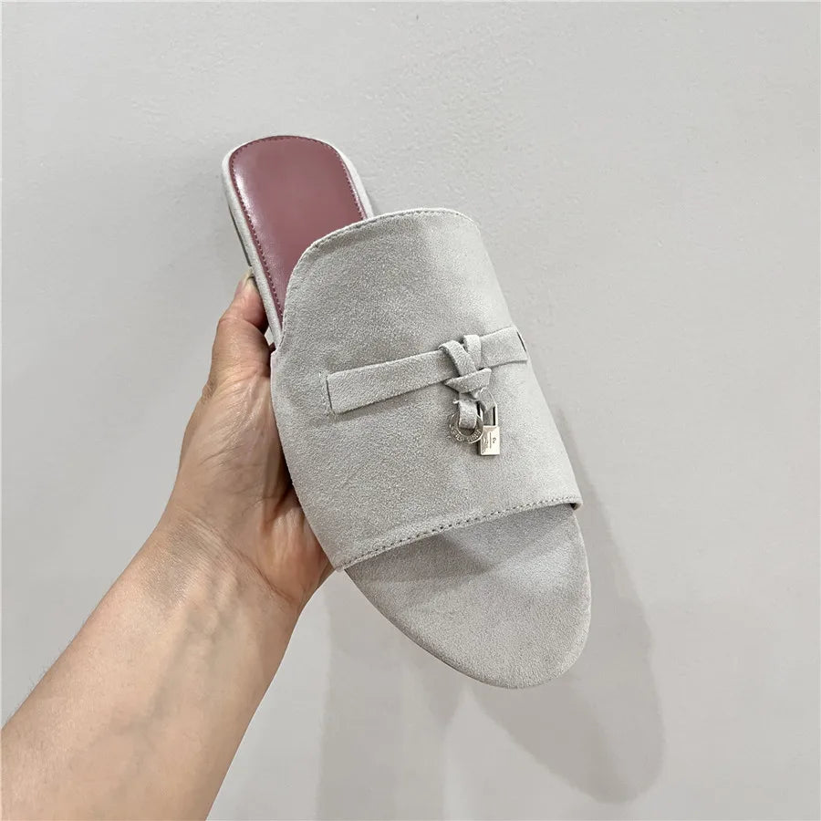 Dam Flat Mules Minimalistisk Syntetiskt Läder 3