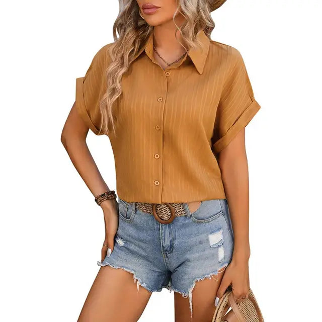 Dam Kort Topp Trendig Festtoppar Polyester-5
