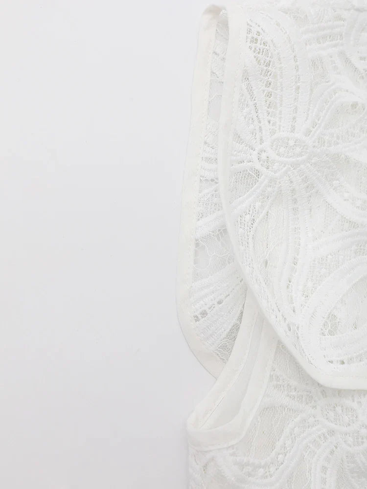 Kvinnors Midi Klänning O-Halsad Bomullspolyester-5