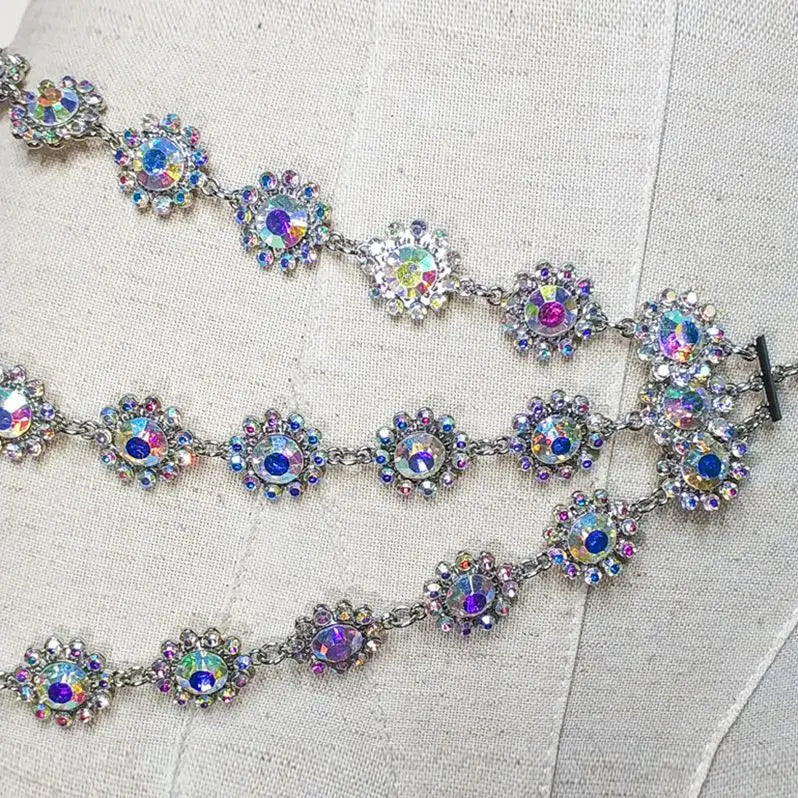 Dam Höftkedja Metall Glänsande Strass-3