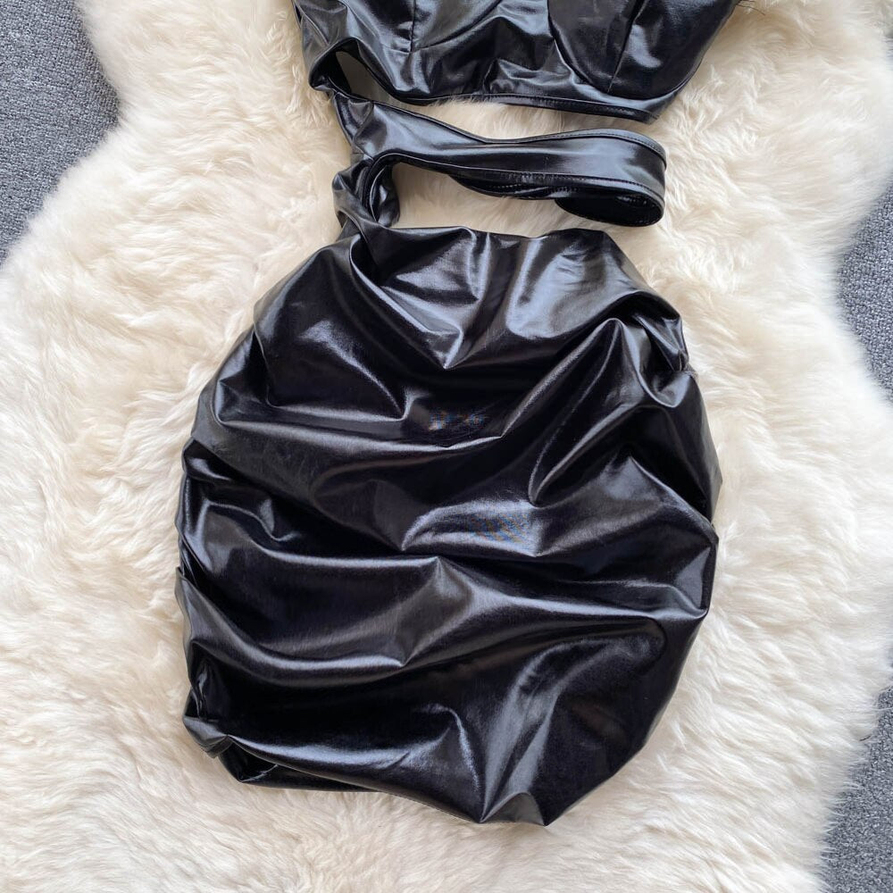 Kvinnors Mini Klänning Spaghetti Band Bomull Polyester Slim Fit-3