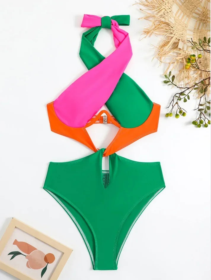 Variant image for Dam Monokini Med Lappmönster Polyester-17