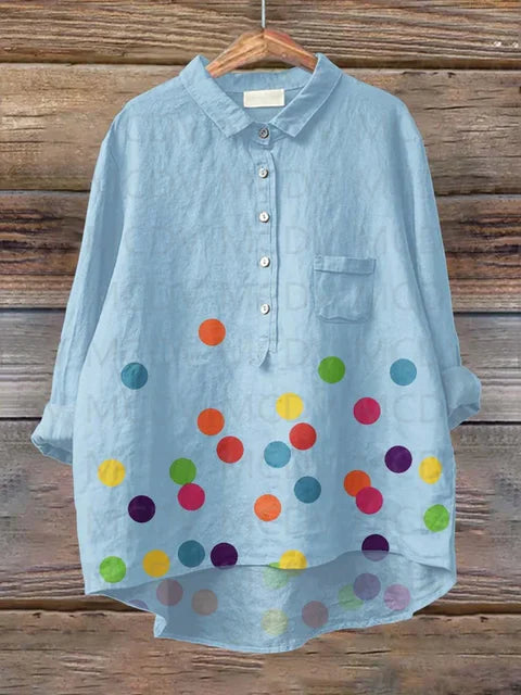 Vit Dam Blus Elegant Lätt Polyester-1