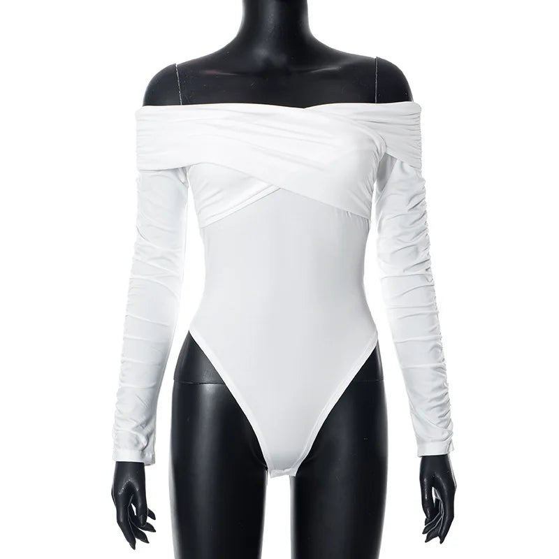 Dam Bodysuit Enkel Stil Polyester Spandex-5
