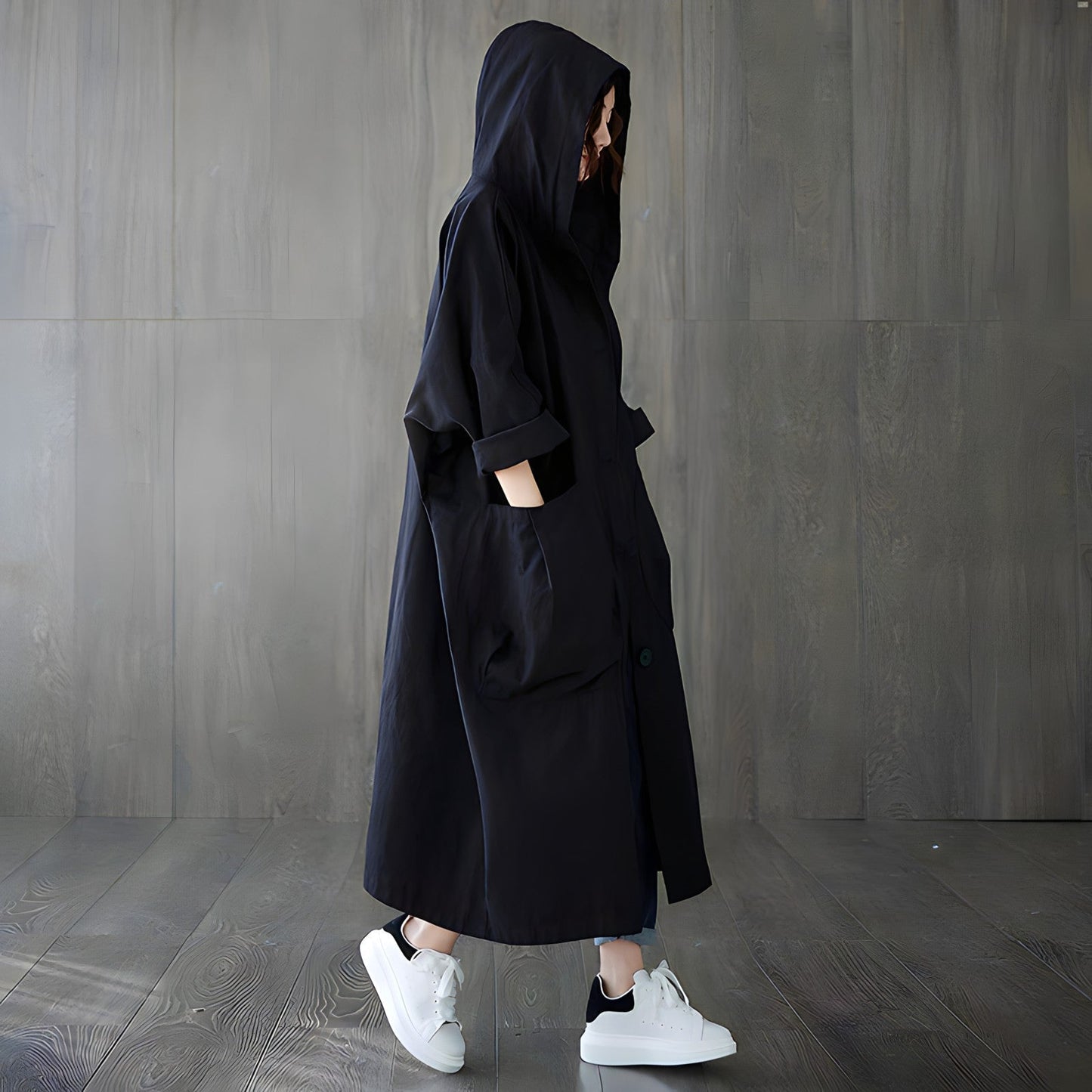 Dam Trenchcoat Överdimensionerad Polyester Höststil 7