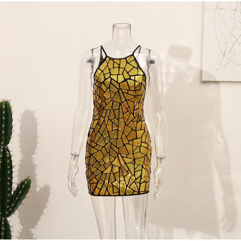 Variant image for Dam Miniklänning Geometrisk Lapptäckedesign Polyester-5