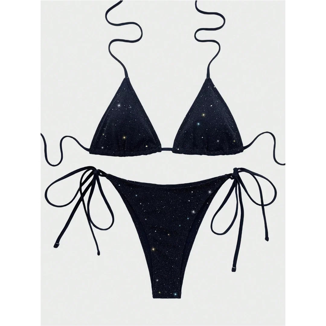 Dam Bikini Trådlöst Stöd Polyester Spandex-6