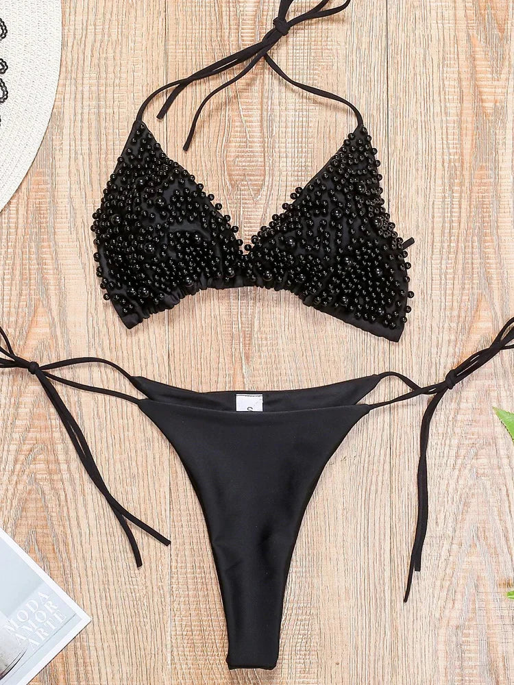 Variant image for Dam Bikini Set Djup U-ringning Spandex-10