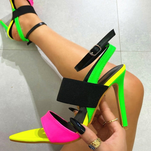 Dam Sandaler Ankelrem Plattform PU för Skor Dam Komfort och Stil-1