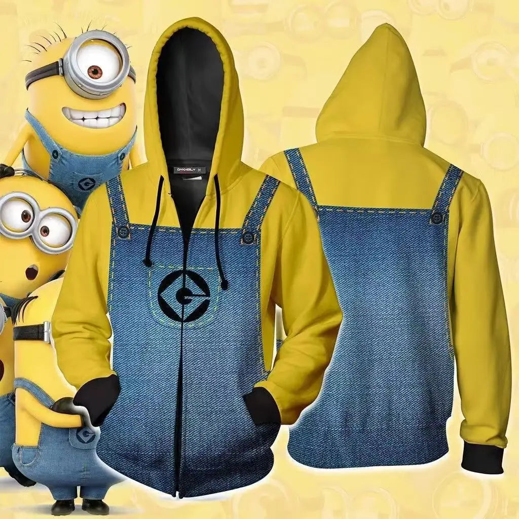 Herrar Hoodie Gulblå Design Hängslen Högkvalitativa Tyger-2