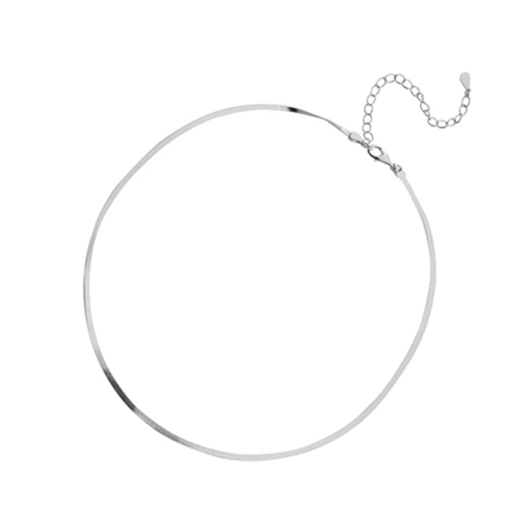 Dam Halsband Ormbensdesign i 925 Sterling Silver Justerbar Längd-2