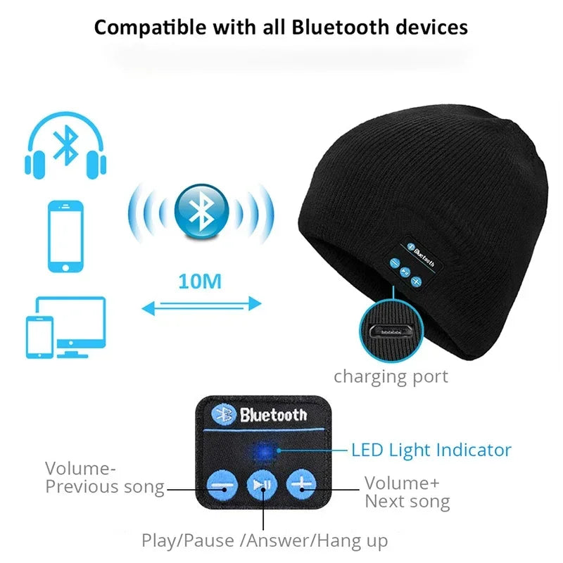 Kvinnors Musikmössa Trådlös Mjuk Elastisk Material-4