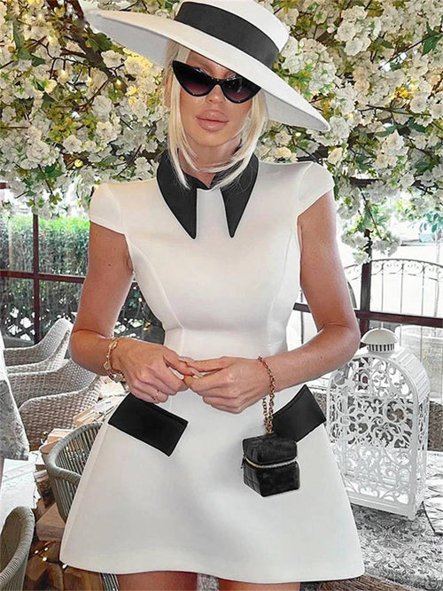 Kvinnors A-Line Miniklänning Kort Polyester-1