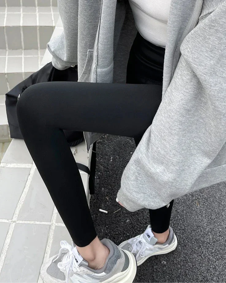 Dam Leggings Hög Midja Sömlös Polyester Spandex-3