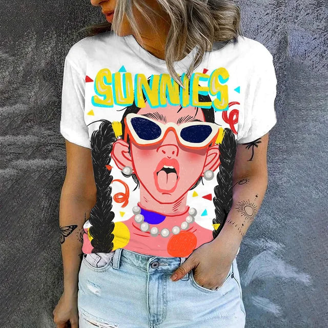 Kvinnors Kort Topp Luftig Linne-5