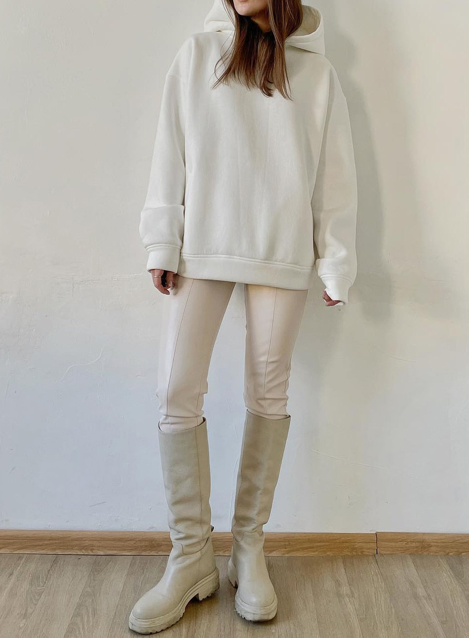 Snygga Byxor Dam Hög Midja Syntetiskt Läder Penna Stil 5