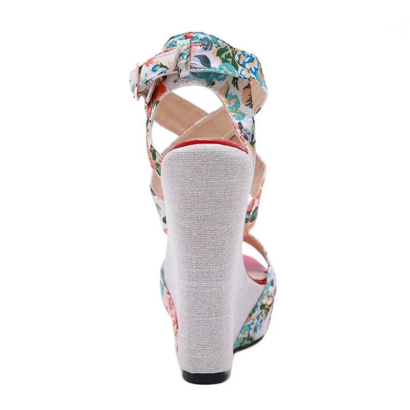 Kvinnors Gladiatorsandaler med Kilar och Gummisula – Öppen Sidsdesign, Extra Hög Klack 15 cm, Komfortabla Silke Sandaler 6