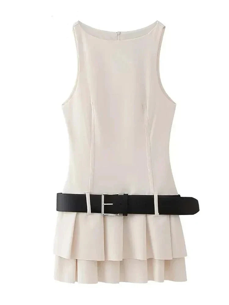 Dam Miniklänning Blommig Polyester Kolumnform O-halsringning-4