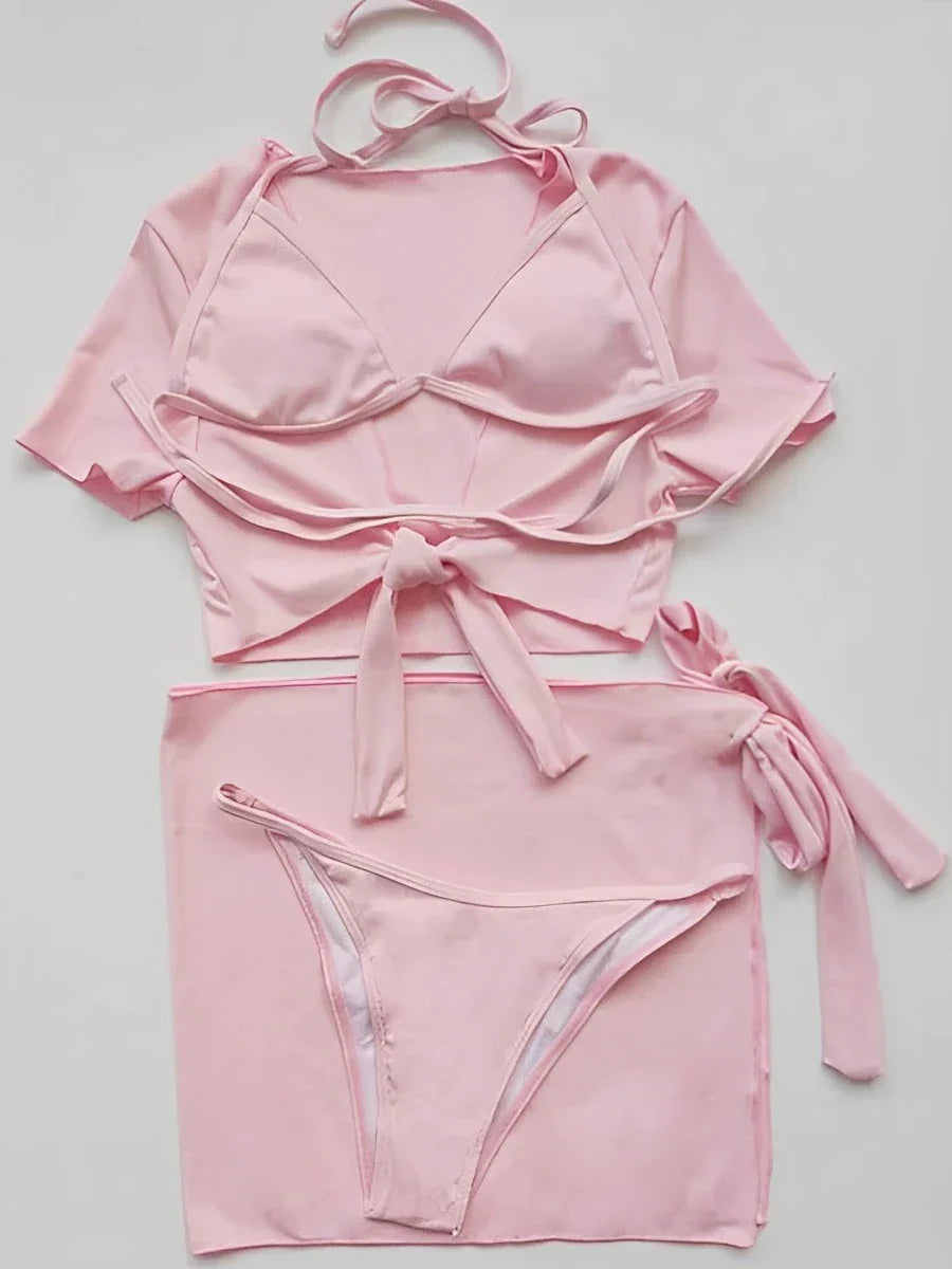Dam Bikini Set Minimalistisk Design Spandex Polyester-6
