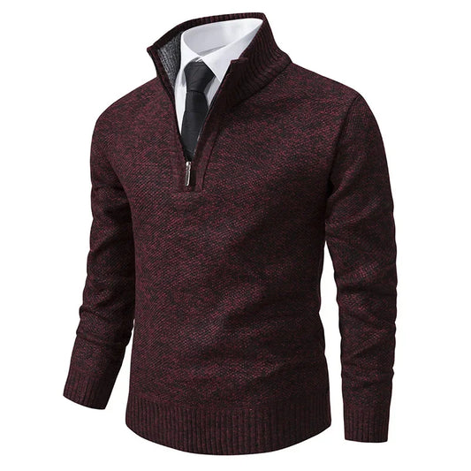 Herr Fleecetröja Halv Dragkedja Mjuk Fleece-1