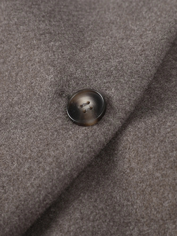 Dam Blazer V-hals Enstaka Knappar Mjuk Andningsbar Material-5