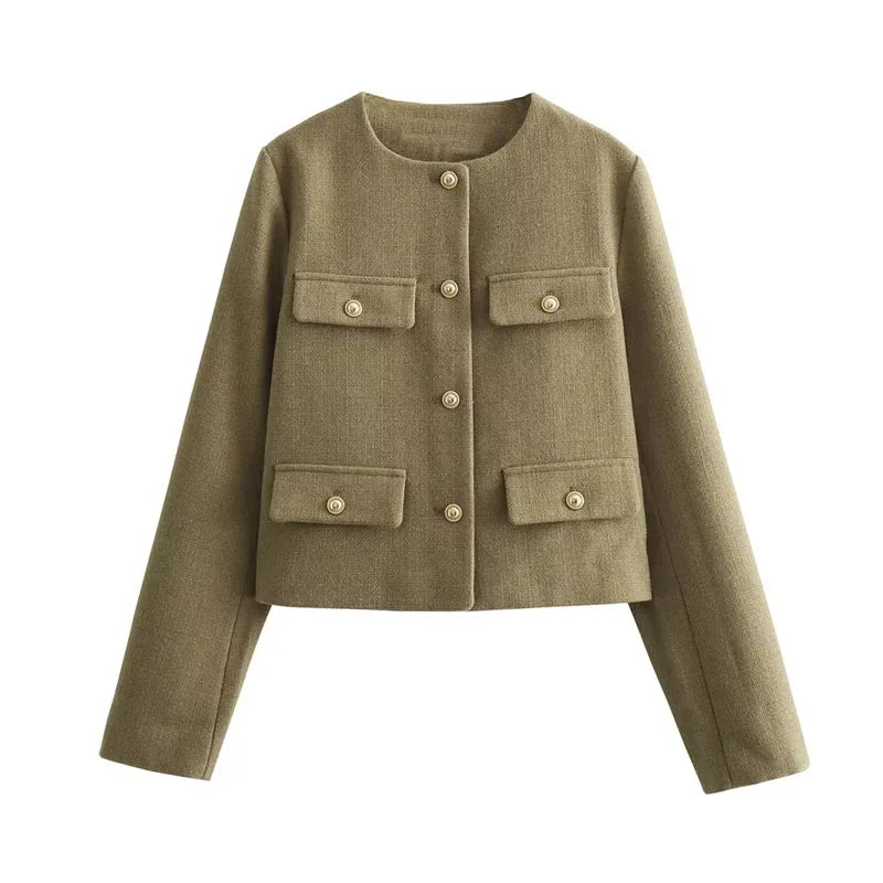 Kvinnors Blazer Modern Design Polyester Knappstängning 10