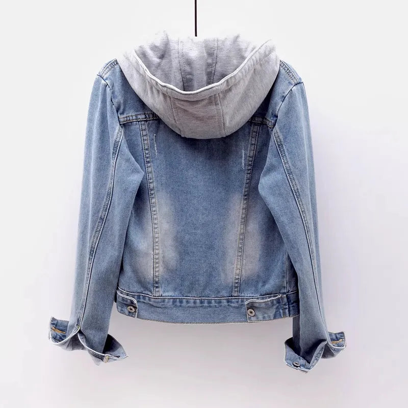 Damjacka i Denim Vattentåligt Tyget Modern Design-2