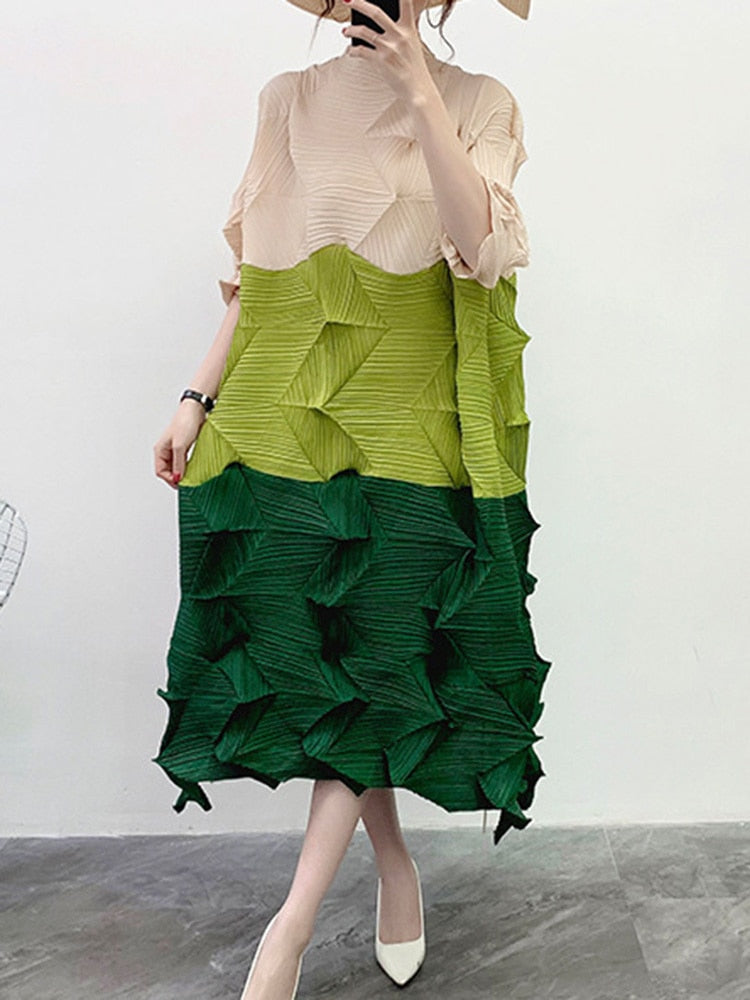 Variant image for Damklänning Midi Turtleneck Polyester Löst Passform-2