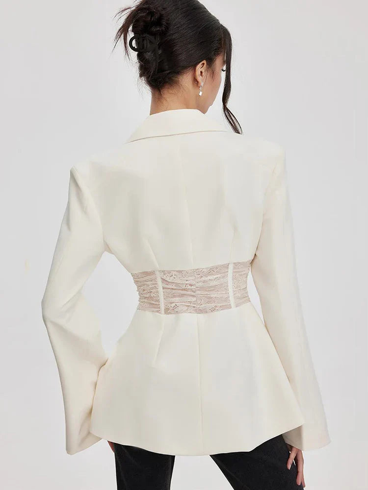 Dam Skjorta Patchwork Bomull Polyester Lång Ärmar-3