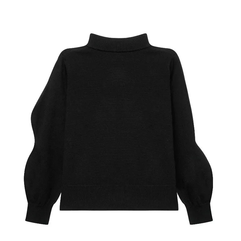 Stickad Dam Tröja Blommig Broderi Mjuk Bomull Polyester 5