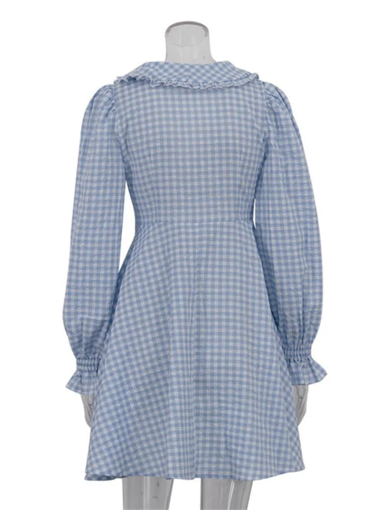 Damklänning A-linjeformad Puffärmar Polyester 5