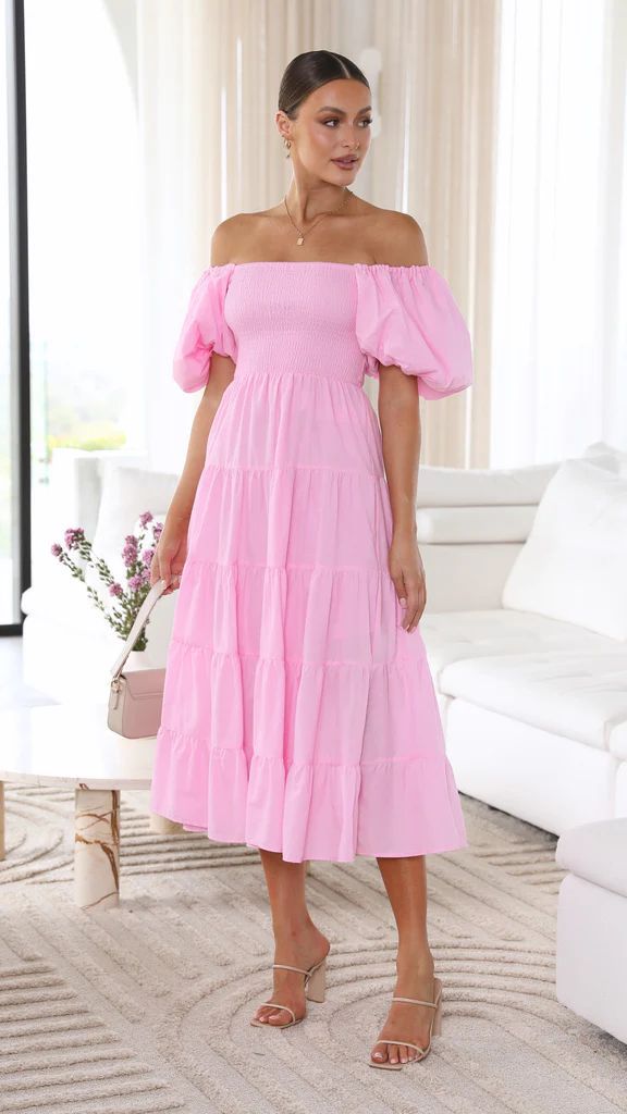 Dam Klänning Axelfri Midi Polyester Elegant 2