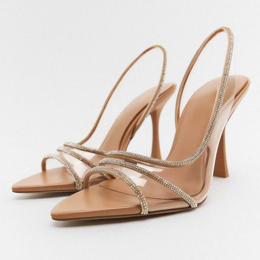 Dam Sandaler Högklackade Stilett Slingback Syntetiskt LÀder-1
