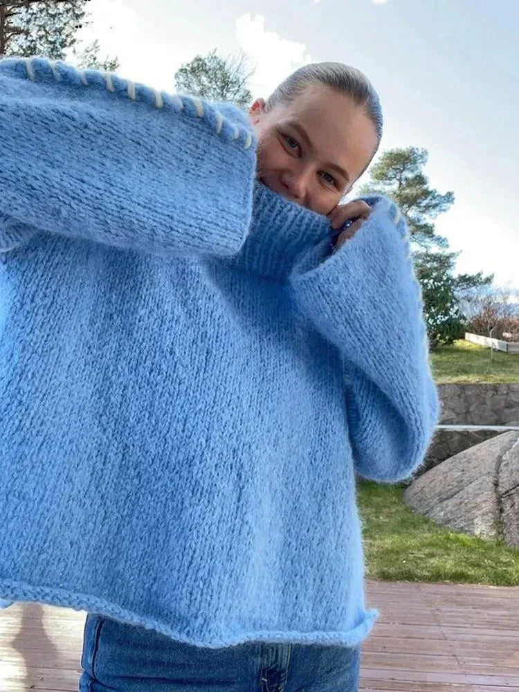 Dam Stickad Tröja Trendig 100% Akryl Komfortabel 5