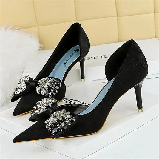 Dam Pumps Spetsig Design PU-Material Eleganta och BekvÀma Skor-1