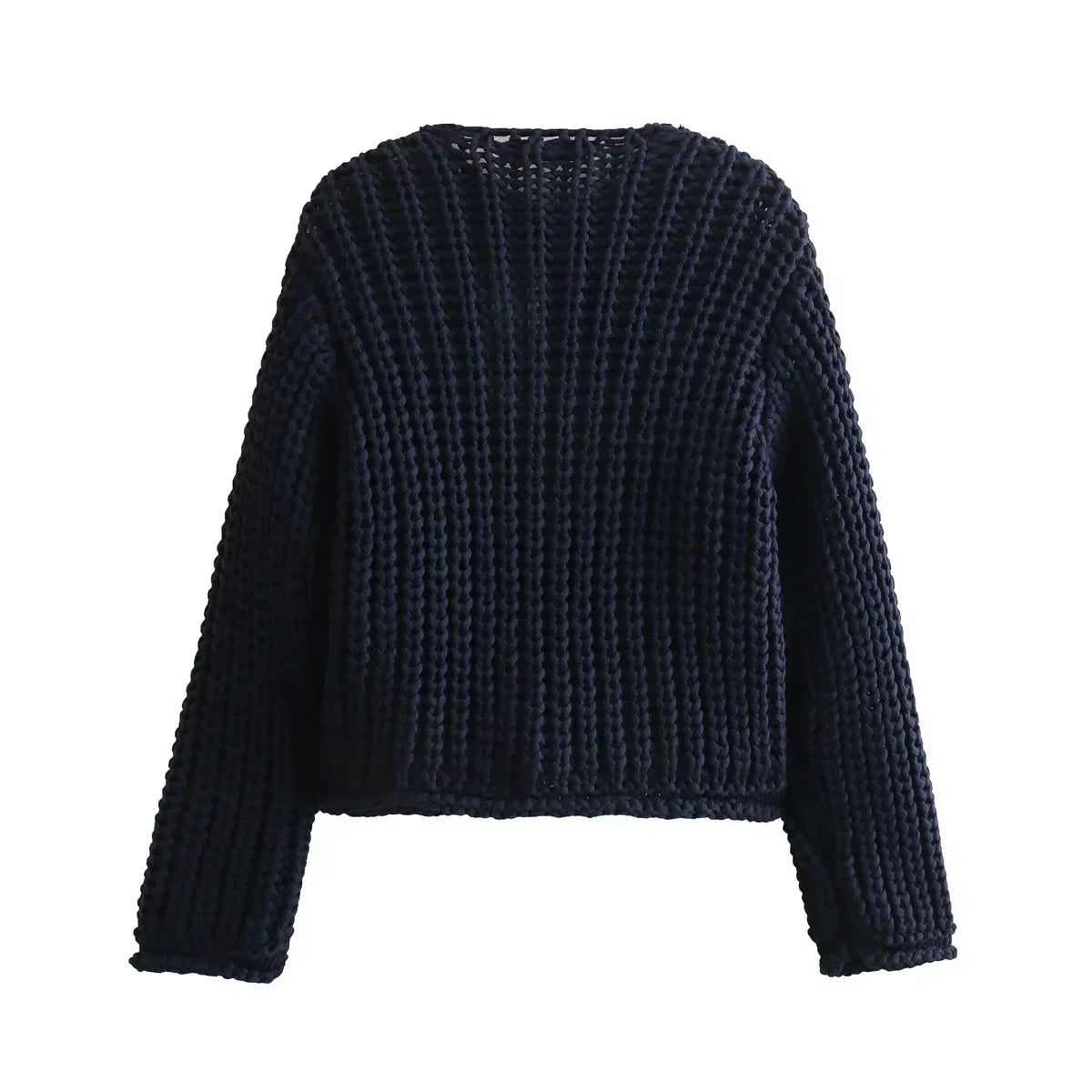 Dam Cardigan med Knappar och Framfickor i Högkvalitativt Tyg-3