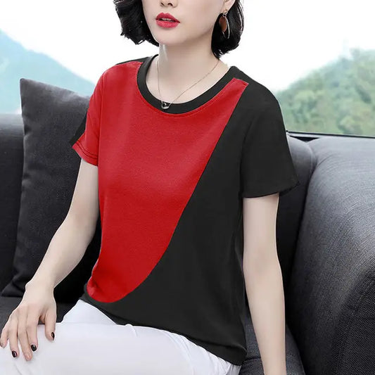 Kvinnors Kort Blus Avslappnad Polyester Trendig Design-1